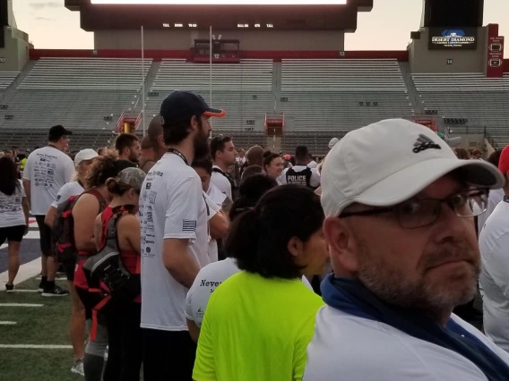 Crowd photo of tower challenge event