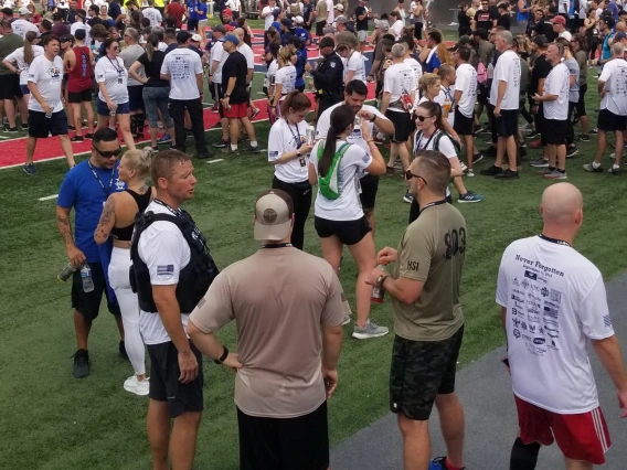 Crowd photo of tower challenge event