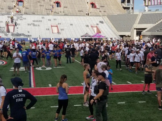 Crowd photo of tower challenge event