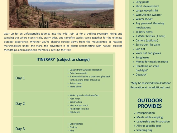 Multi-Day Hiking