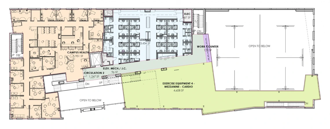 Original floor plan for NorthRec second floor