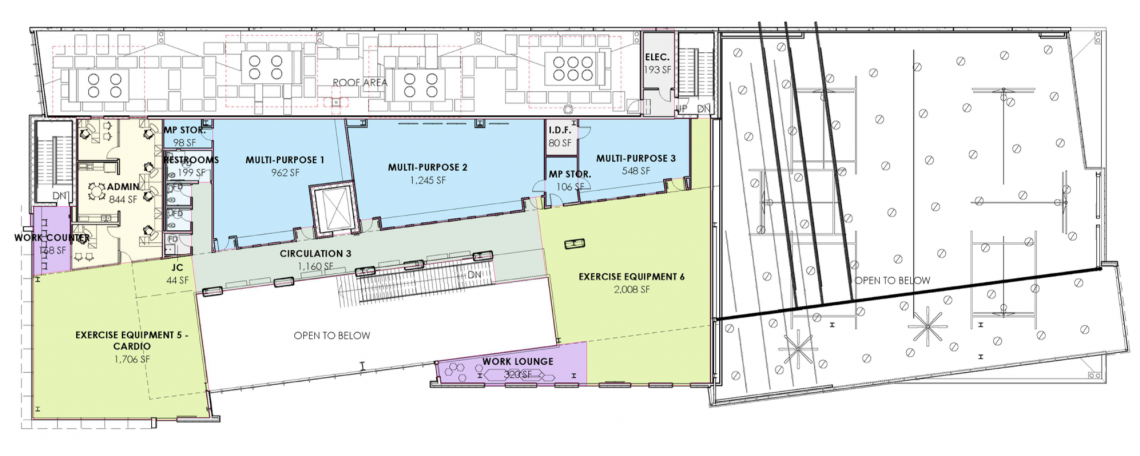 Original floor plan for NorthRec third floor
