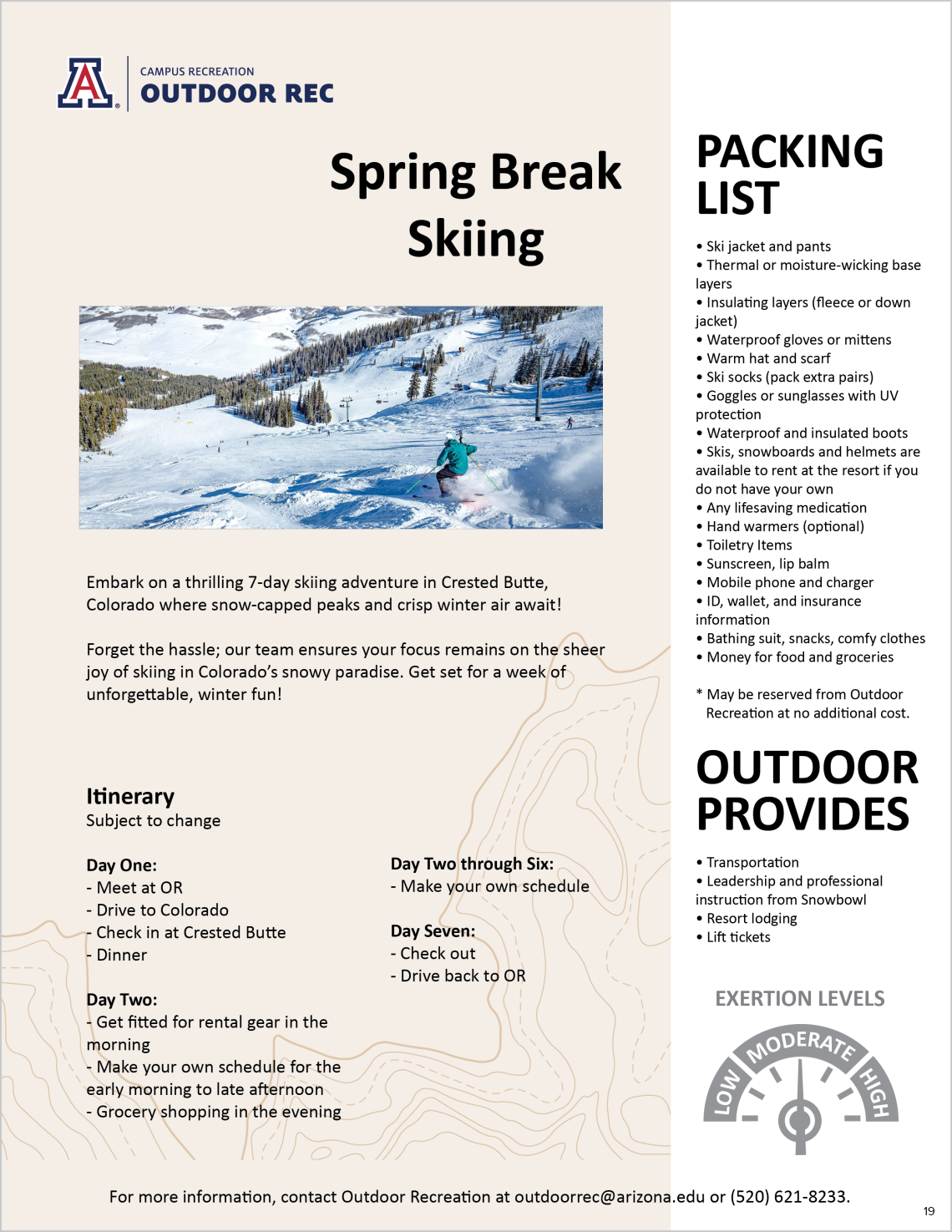 Spring Break Skiing