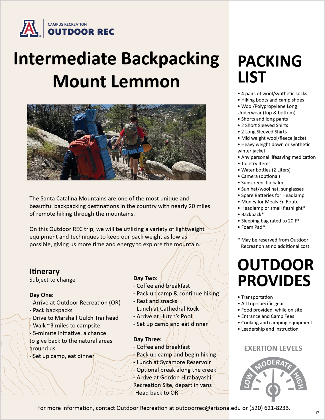 Intermediate Backpacking