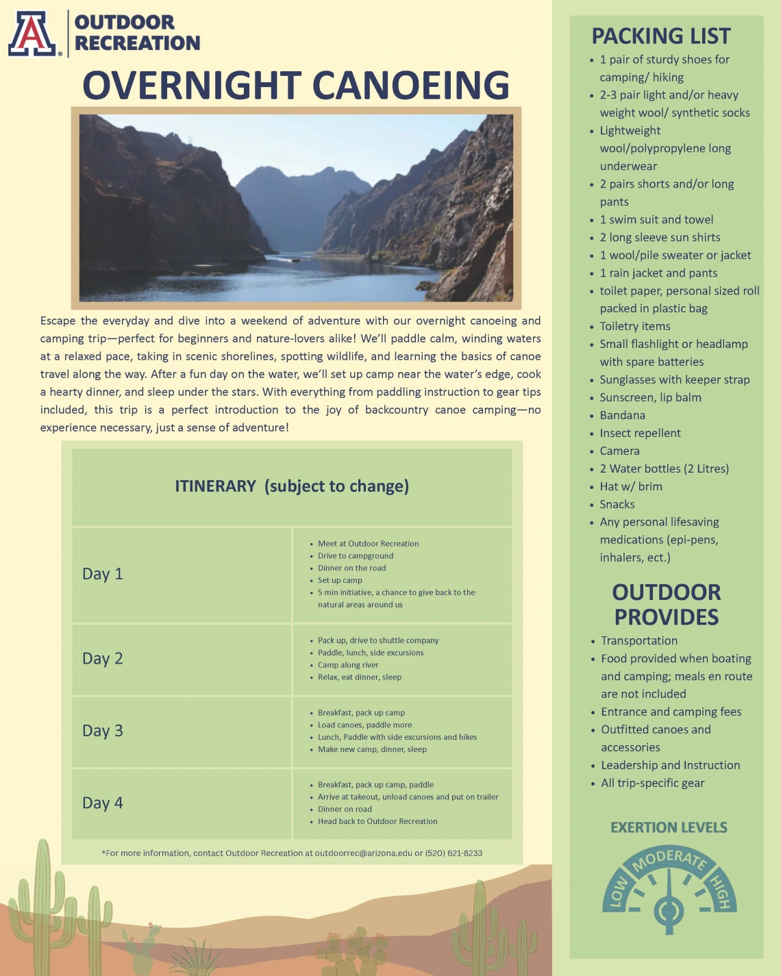 Overnight Canoeing Itinerary