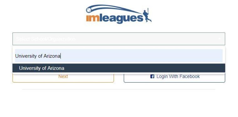 Screenshot of IMLeagues sign-in page