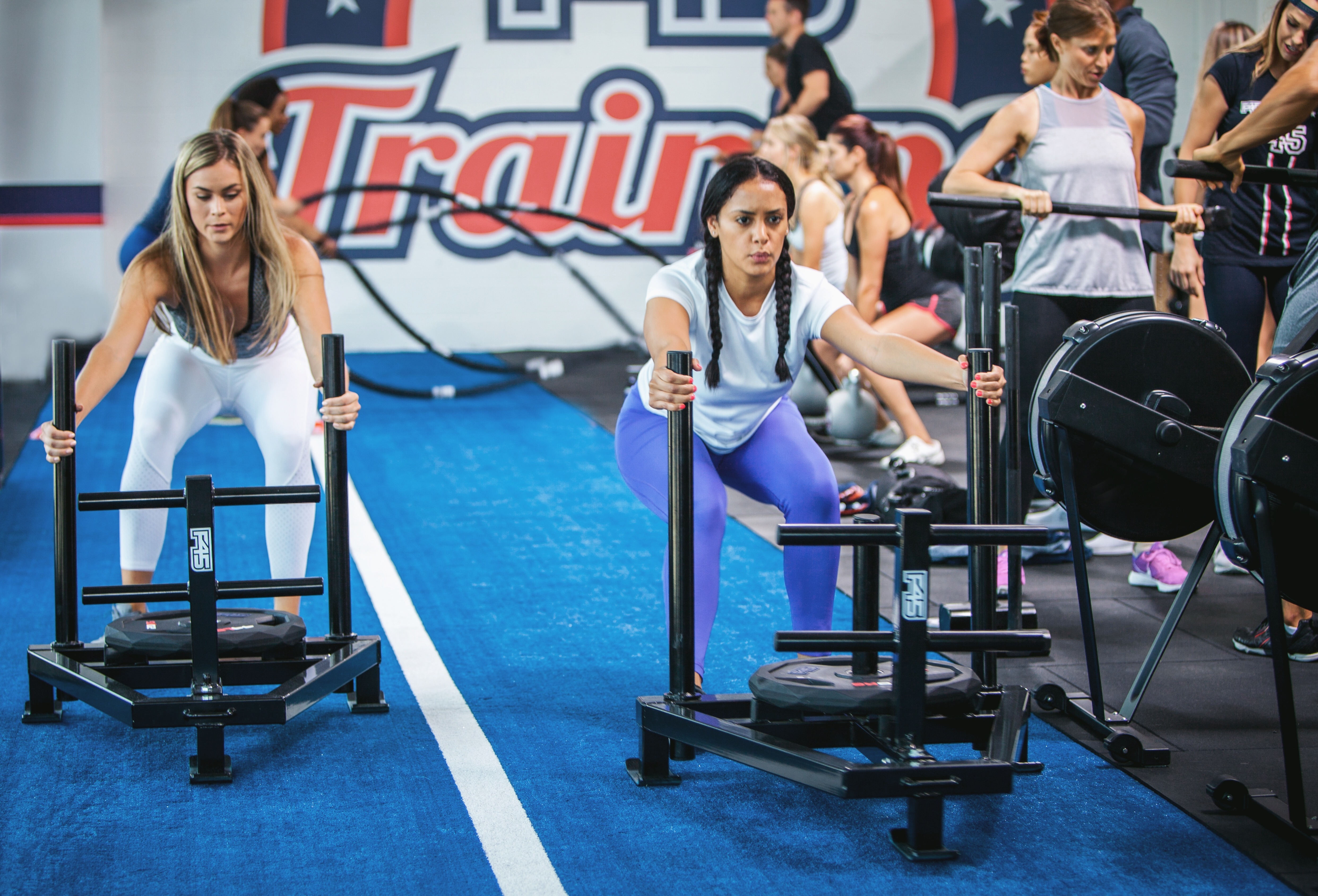 Group of people participating in an F45 workout