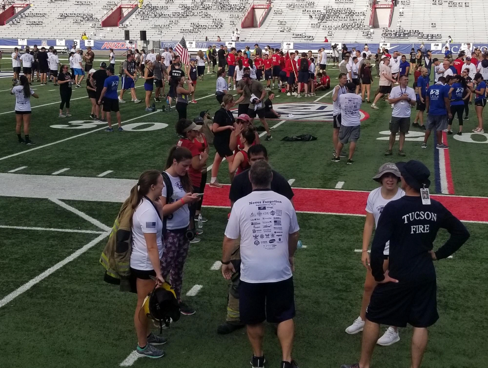 Crowd photo of tower challenge event