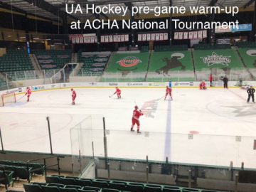 UA Hockey pre-game warm-up at ACHA National Tournament