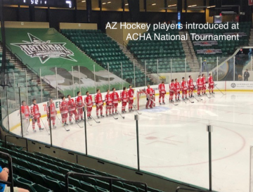 AZ Hockey players being introduced at ACHA National Tournament