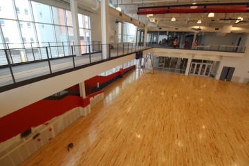 Empty gym room during North Rec construction