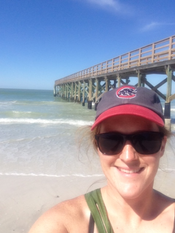Jackie Pryor, Aquatics Coordinator taking a selfie on the beach