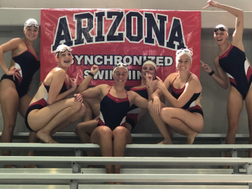 Synchronized Swimming team celebrating a national club title