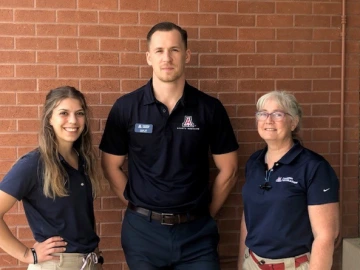 Campus Rec's Athletic Trainers Ally Leonard, Jered Genez, and Dianne Goodridge