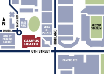 Campus Health map image